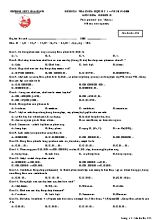 Đề kiểm tra giữa học kỳ I môn Hóa học Lớp 12 - Mã đề 345 - Năm học 2019-2020 - Trường THPT Gia Định